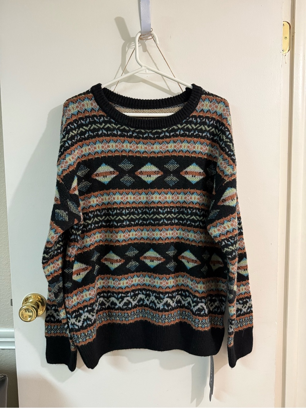 Women’s Black Fair Isle Patterned Sweater